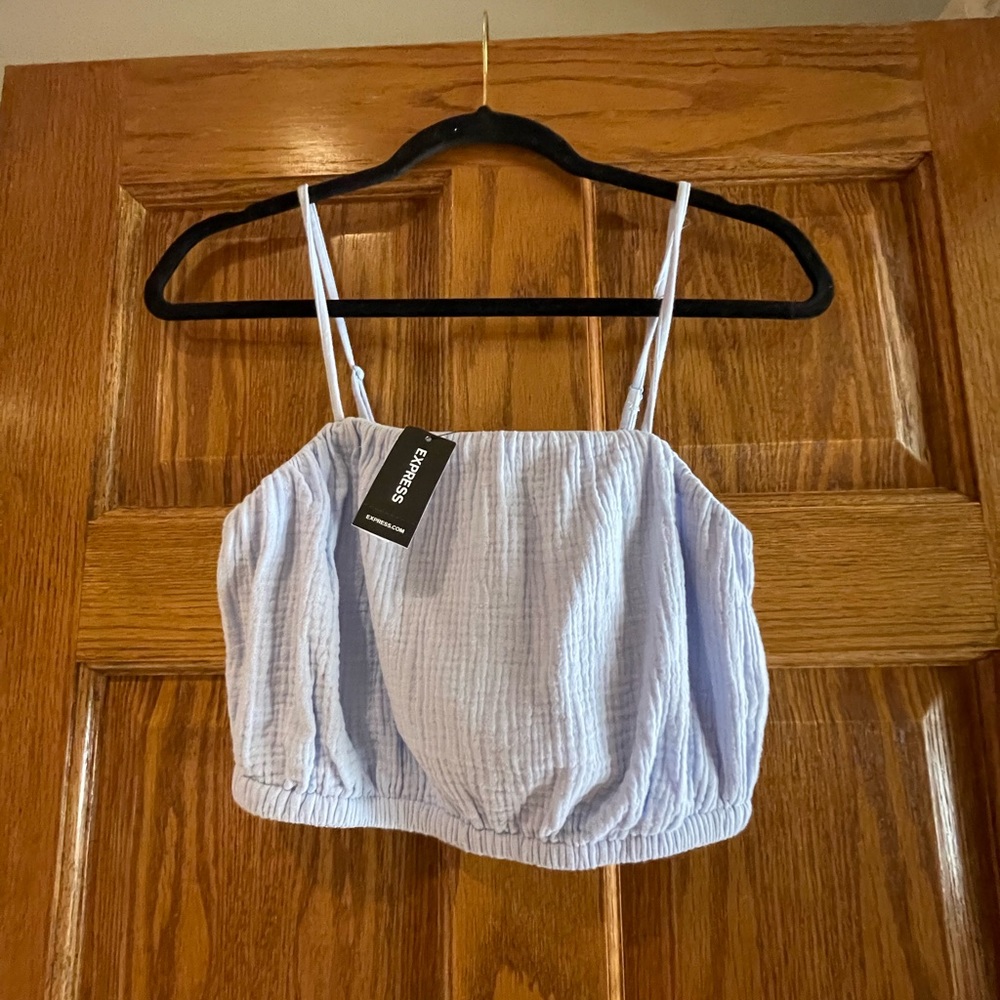 Light blue express crop tank size XS